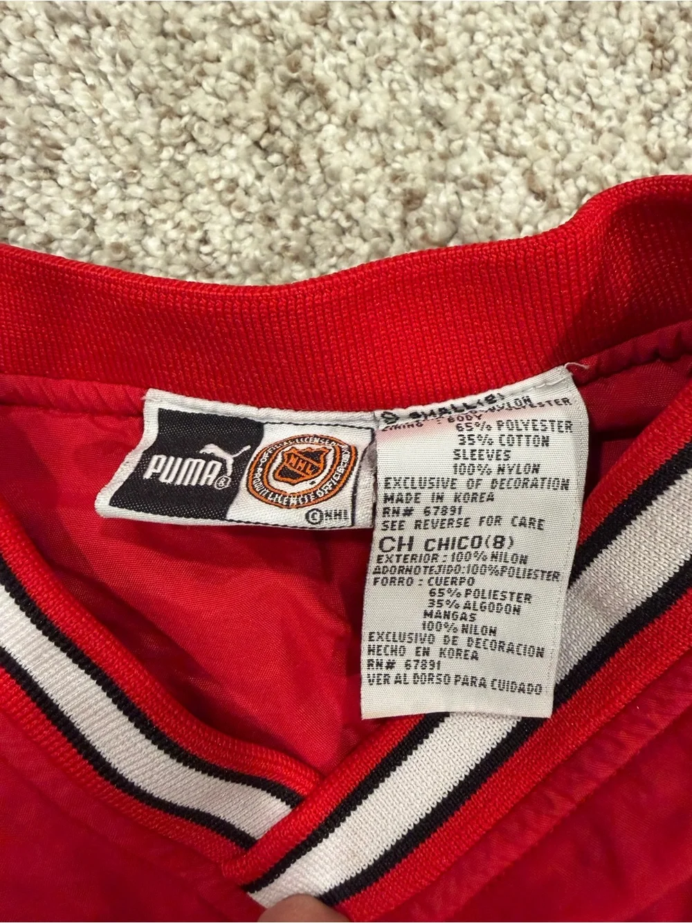 VINTAGE NHL DETROIT RED WINGS Embroidered Youth Windbreaker Jacket